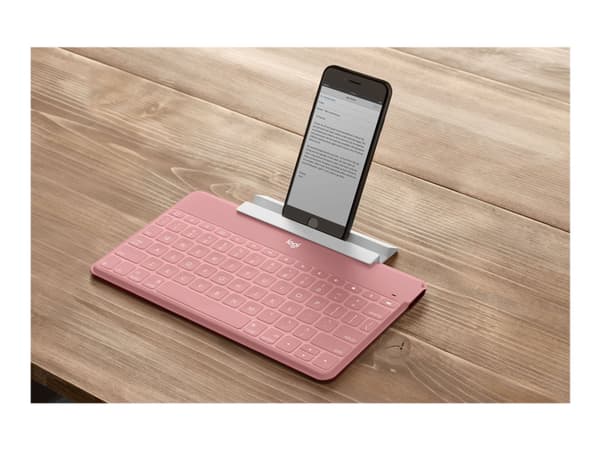 Logitech Keys-To-Go - Tastatur - trådløs - Bluetooth - QWERTY - Pan Nordic - rødmerosa - for Apple iPad/iPhone/TV