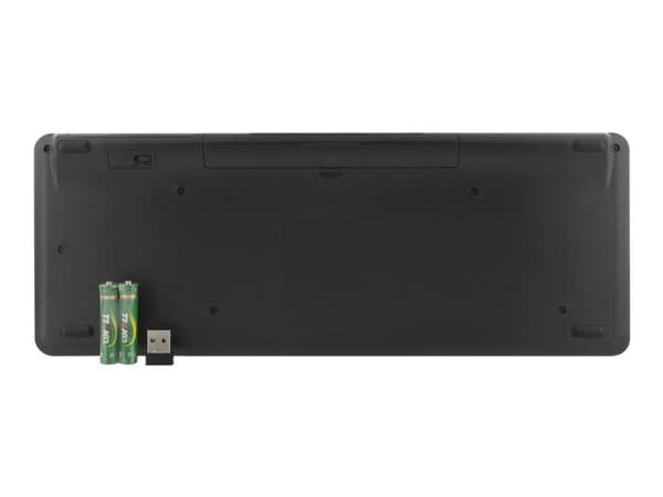 DELTACO Mini - Näppäimistö - kosketuslevyllä - langaton - 2,4 GHz - QWERTY - USA - musta