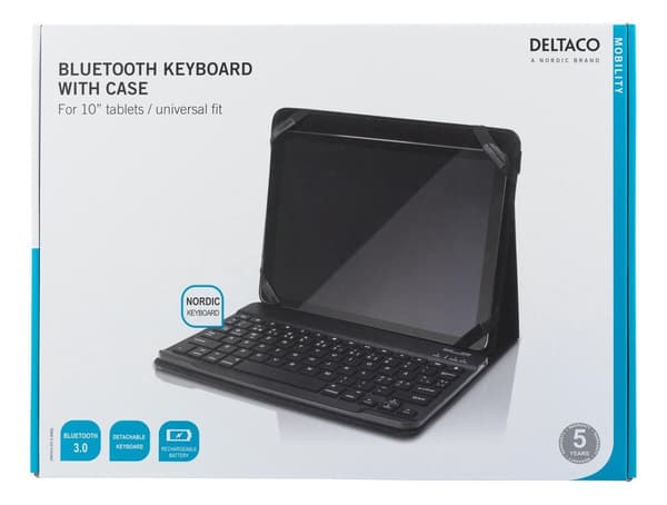 Case and Bluetooth keyboard for 10" tablets, black