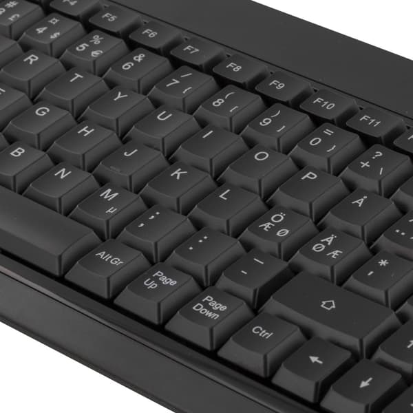 Compact keyboard w/ backlit keys, Nordic layout, USB, black