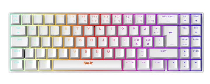 Havit Mekaniskt Gamingtangentbord med bakgrundsbelysning, Vit