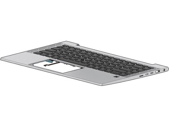HP - Ersättningstangentbord för bärbar dator - med pekpinne, ClickPad - bakgrundsbelyst - fransk - med övre skydd - för EliteBook 840 G7 Notebook