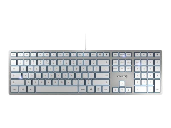 CHERRY KC 6000 SLIM - Tangentbord - USB - hela norden - tangentbrytare: CHERRY SX - silver