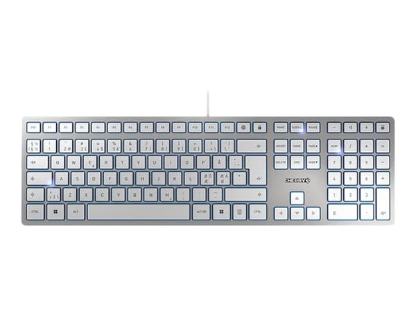 CHERRY KC 6000 SLIM - Tangentbord - USB - hela norden - tangentbrytare: CHERRY SX - silver