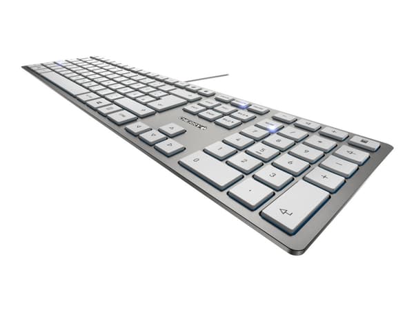 CHERRY KC 6000 SLIM - Tangentbord - USB - hela norden - tangentbrytare: CHERRY SX - silver Silver, Vit