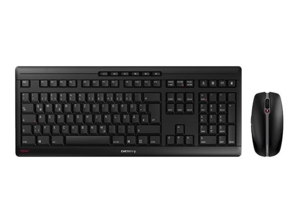 CHERRY STREAM DESKTOP - Sats med tangentbord och mus - trådlös - 2.4 GHz - brittisk - tangentbrytare: CHERRY SX - svart Svart