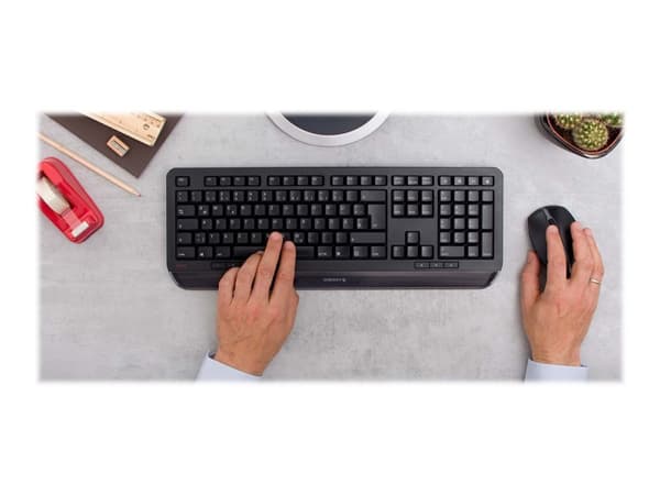 CHERRY GENTIX DESKTOP - Tastatur- og mussett - trådløs - 2.4 GHz - Belgisk - svart