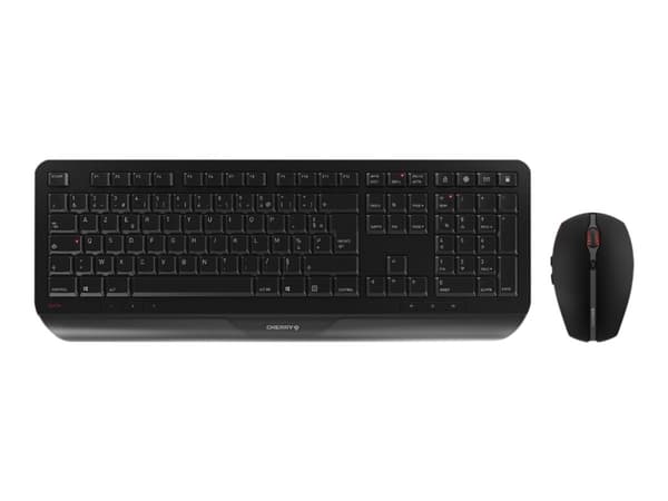 CHERRY GENTIX DESKTOP - Tastatur- og mussett - trådløs - 2.4 GHz - Belgisk - svart
