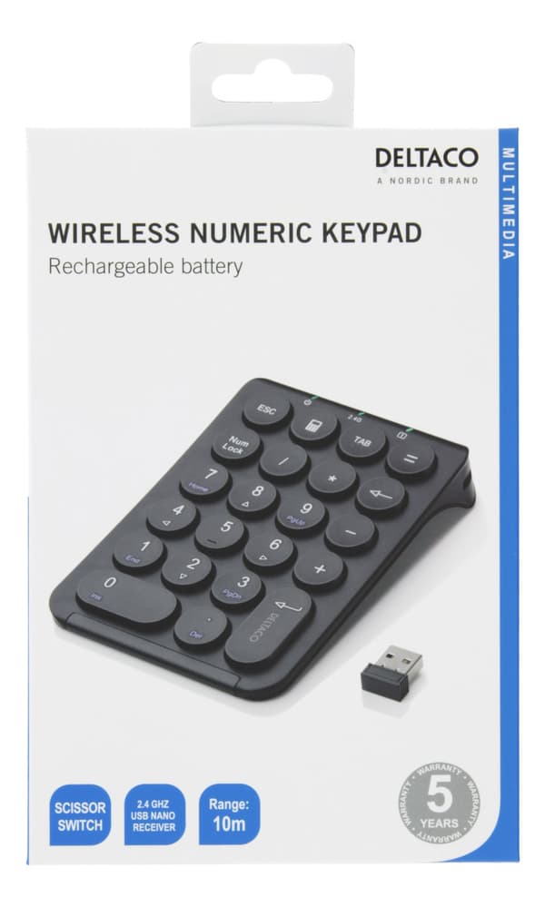 Wireless numbered 2.4GHz RF scissor switches 22 keys black
