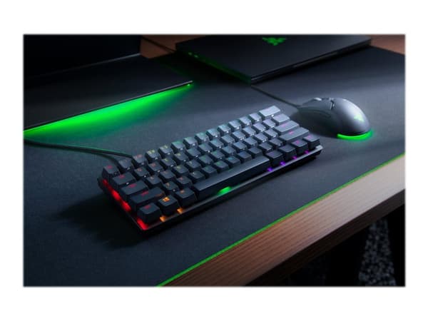 Razer Huntsman Mini - Tangentbord - bakgrundsbelyst - USB - amerikansk - tangentbrytare: Razer Clicky Optical - svart