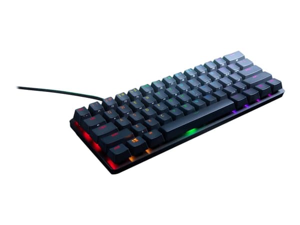 Razer Huntsman Mini - Tangentbord - bakgrundsbelyst - USB - amerikansk - tangentbrytare: Razer Clicky Optical - svart Vit