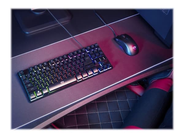 Trust GXT 833 Thado TKL tangentbord USB QWERTY Holländsk Svart, Silver