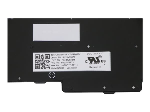 Primax - Ersättningstangentbord för bärbar dator - med Trackpoint, UltraNav - bakgrundsbelyst - QWERTY - italiensk - svart - för ThinkPad P15s Gen 1