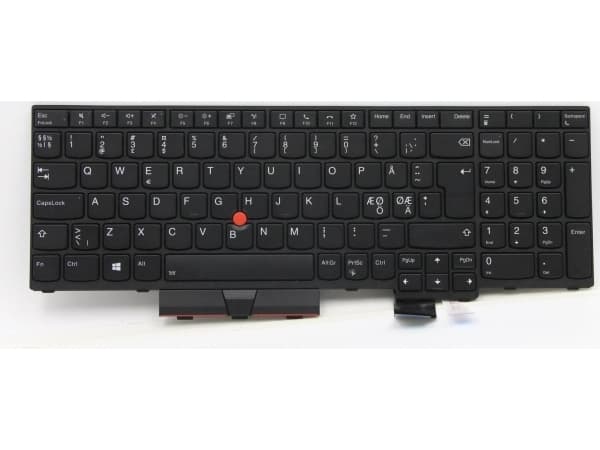 Lite-On - Ersättningstangentbord för bärbar dator - med Trackpoint - bakgrundsbelyst - QWERTY - Nordisk - svart - för ThinkPad P15 Gen 1 20ST, 20SU;
