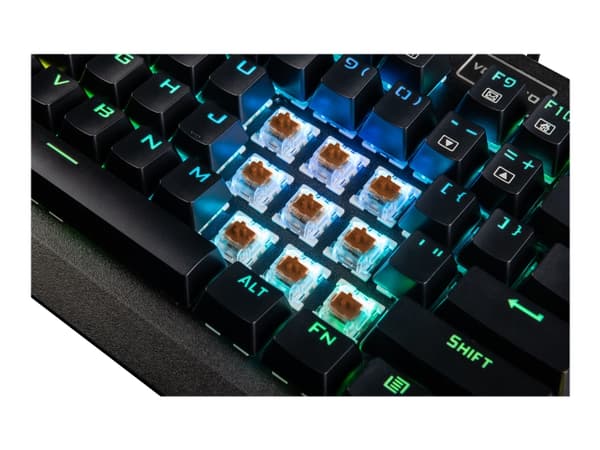 ModeCom Volcano Hammer RGB - Tangentbord - bakgrundsbelyst - USB - tysk - tangentbrytare: Outemu Brown