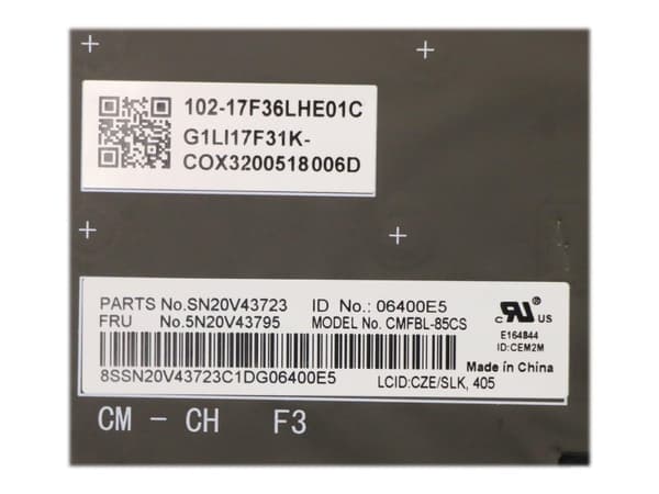 Chicony - Kannettavat udskiftningstastatur - bagbelyst - tjekkisk/slovakisk - sort - for ThinkPad P14s Gen 1 20S4, 20S5; T14 Gen 1 20UD, 20UE