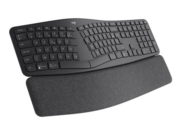 Logitech Ergo K860 tangentbord Trådlös RF + Bluetooth Fransk grafit