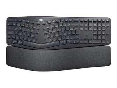 Logitech Ergo K860 tangentbord Trådlös RF + Bluetooth Fransk grafit
