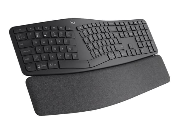 Logitech ERGO K860 - Tastatur - trådløs - 2.4 GHz, Bluetooth 5.0 - QWERTY - Storbritannia - grafitt