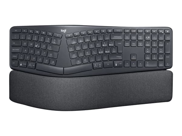 Logitech ERGO K860 - Tastatur - trådløs - 2.4 GHz, Bluetooth 5.0 - QWERTY - Storbritannia - grafitt