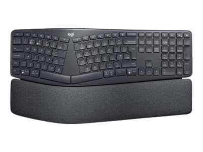 Logitech ERGO K860 - Tastatur - trådløs - 2.4 GHz, Bluetooth 5.0 - QWERTY - Storbritannia - grafitt