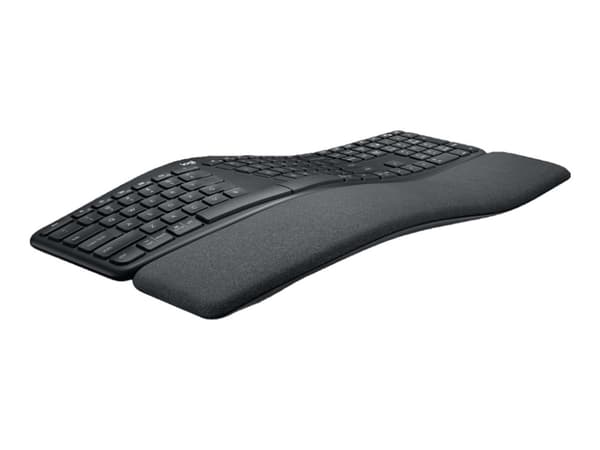 Logitech ERGO K860 - Tastatur - trådløs - 2.4 GHz, Bluetooth 5.0 - QWERTY - Storbritannia - grafitt Grafitt