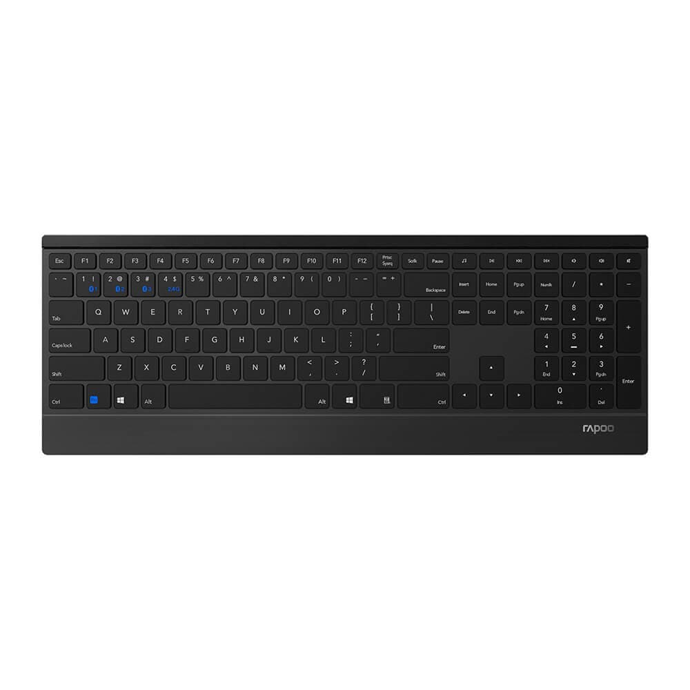 RAPOO Tangentbord Ultra Slim E9500M Multi-Mode Trådlös Svart