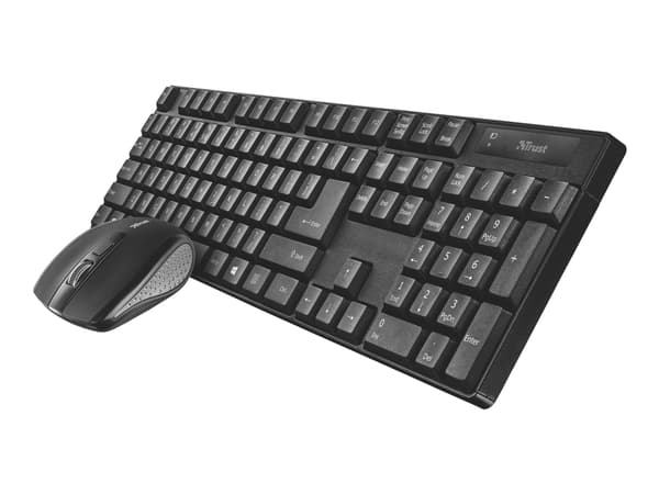 Trust Qoby 4-in-1 Home Office Set - Sett med tastatur, mus, hodetelefon og nettkamera - trådløs - USA