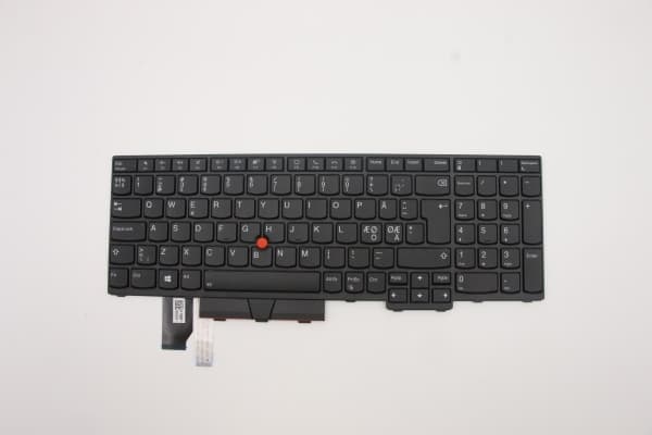 Chicony - Ersättningstangentbord för bärbar dator - med Trackpoint, UltraNav - bakgrundsbelyst - QWERTY - Nordisk - svart - för ThinkPad L15 Gen 1 20