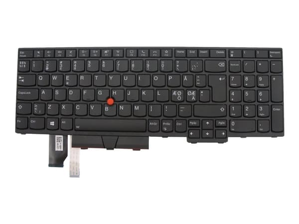 Chicony - Ersättningstangentbord för bärbar dator - med Trackpoint, UltraNav - bakgrundsbelyst - QWERTY - Nordisk - svart - för ThinkPad L15 Gen 1 20