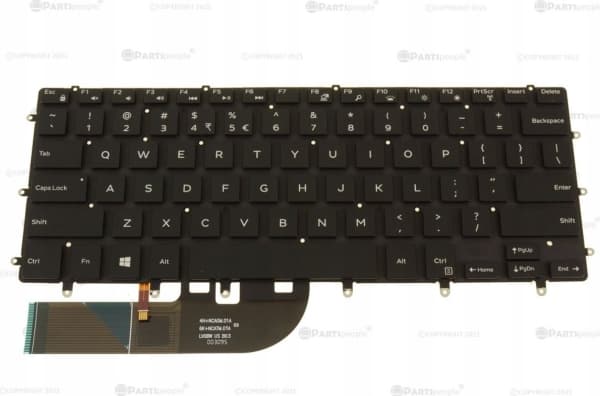 Dell - Ersättningstangentbord för bärbar dator - bakgrundsbelyst - QWERTY - internationell engelska - för Precision 5540; XPS 15 7590