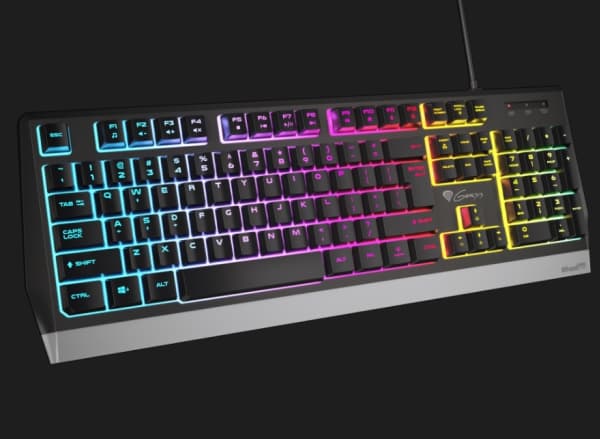 GENESIS Rhod 300 RGB, Kabel, USB, Membrantangentbrytare, QWERTY, RGB LED, Svart