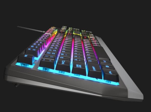 GENESIS Rhod 300 RGB, Kabel, USB, Membrantangentbrytare, QWERTY, RGB LED, Svart