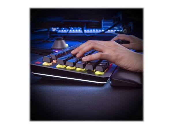 Thermaltake ARGENT K5 - Tangentbord - bakgrundsbelyst - USB - tysk - tangentbrytare: Cherry MX Speed RGB Silver-knappar - silver, titan