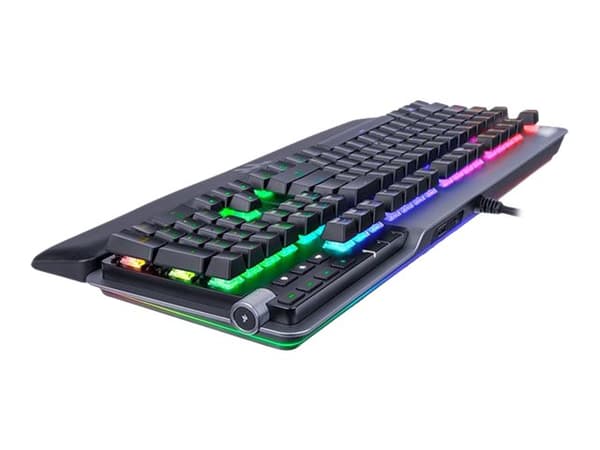 Thermaltake ARGENT K5 - Tangentbord - bakgrundsbelyst - USB - tysk - tangentbrytare: Cherry MX Speed RGB Silver-knappar - silver, titan