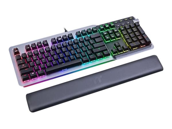 Thermaltake ARGENT K5 - Tangentbord - bakgrundsbelyst - USB - tysk - tangentbrytare: Cherry MX Speed RGB Silver-knappar - silver, titan Titan