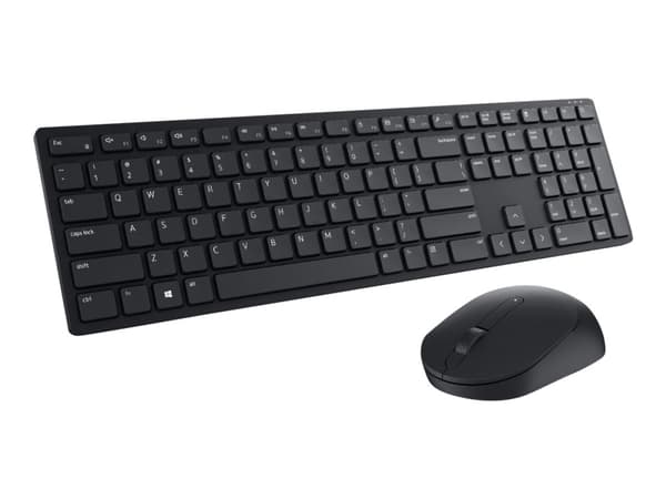 Dell Pro KM5221W - Sats med tangentbord och mus - trådlös - 2.4 GHz - QWERTY - USA, internationellt - svart