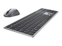 DELL KM7321W, Täysikokoinen (100 %), RF Wireless + Bluetooth, QWERTY, Harmaa, Titaani, Sisältää hiiren