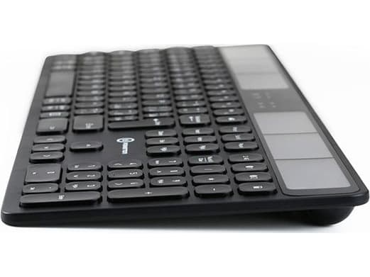 Powerton Powerton SolarSlim keyboard, CZ/SK solar powered keyboard, Multi-Device type 2.4 GHz Dongle + Dual Bluetooth, wireless, black