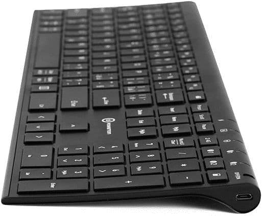 Keyboard Powerton Powerton UltraSlim, CZ/SK keyboard, Multi-Device type 2.4 GHz Dongle + Dual Bluetooth, wireless, black