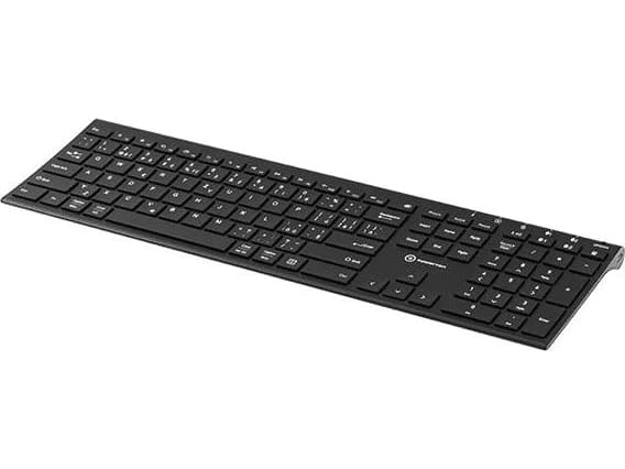 Keyboard Powerton Powerton UltraSlim, CZ/SK keyboard, Multi-Device type 2.4 GHz Dongle + Dual Bluetooth, wireless, black