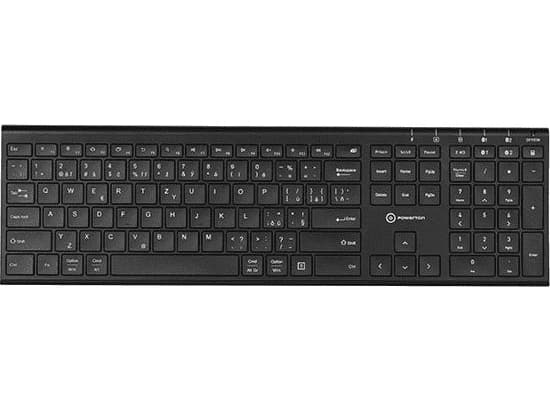 Keyboard Powerton Powerton UltraSlim, CZ/SK keyboard, Multi-Device type 2.4 GHz Dongle + Dual Bluetooth, wireless, black