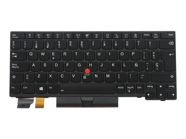 Lenovo - Ersättningstangentbord för bärbar dator - med Trackpoint - bakgrundsbelyst - QWERTY - spansk - svart - FRU - för ThinkPad L13 Gen 2 20VH, 20