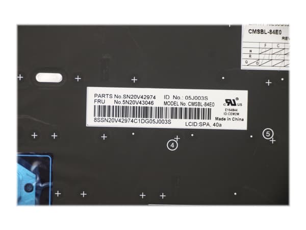 Lenovo - Ersättningstangentbord för bärbar dator - med Trackpoint - bakgrundsbelyst - QWERTY - spansk - svart - FRU - för ThinkPad L13 Gen 2 20VH, 20