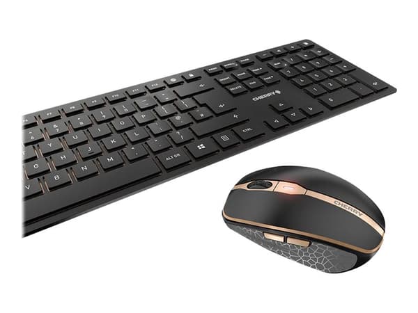 CHERRY DW 9100 SLIM tangentbord Mus inkluderad Trådlös RF + Bluetooth Nordic Svart