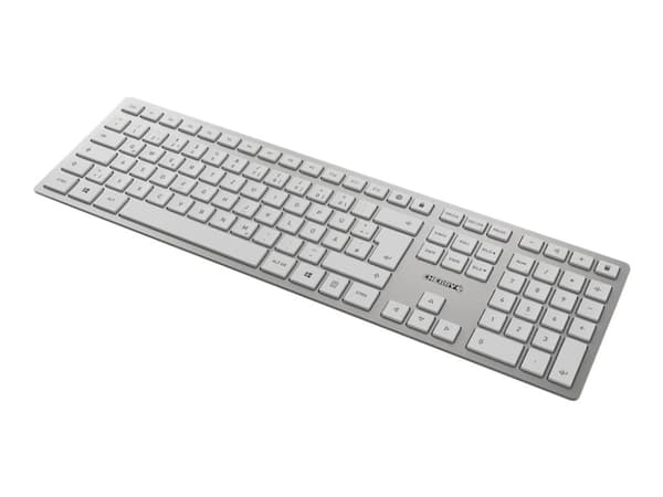 CHERRY DW 9100 SLIM, RF Wireless + Bluetooth, QWERTY, Hopea, Sisältää hiiren