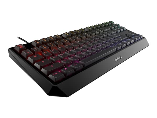 CHERRY MX-Board 1.0 TKL - Tangentbord - bakgrundsbelyst - USB - USA, internationellt - tangentbrytare: CHERRY MX Red Linear - svart