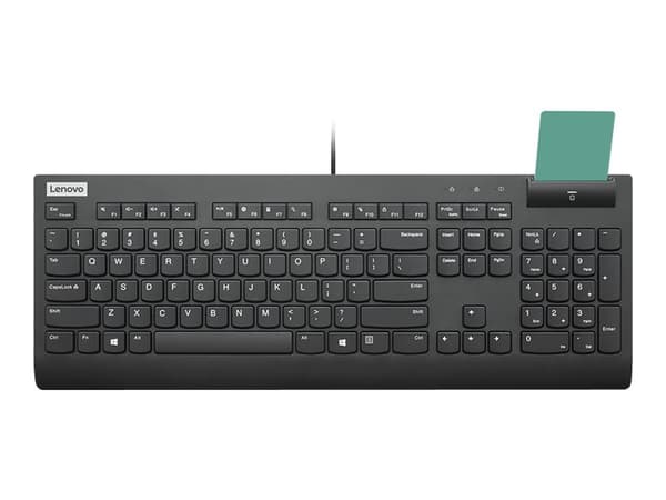Lenovo Smartcard Wired Keyboard II - Tangentbord - USB - Svenska/finska - svart - CRU Svart