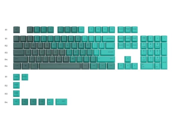 Glorious PC Gaming Race GPBT, Tastaturtaster, Polybutylentereftalat (PBT), Bensinfarge, Teal