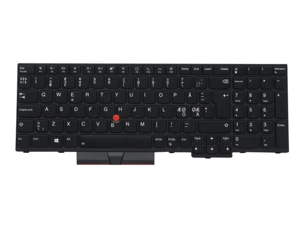 Chicony - Erstatningstastatur for bærbar PC - med Trackpoint - bakbelysning - QWERTY - Nordisk - svart - FRU - for ThinkPad P15s Gen 1 20T4, 20T5; T1